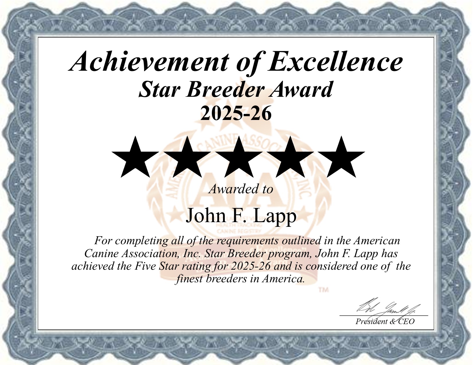 John F. , Lapp, dog, breeder, star, certificate, John F. -Lapp, Gap, PA, Pennsylvania, puppy, dog, kennels, mill, puppymill, usda, 5-star, aca, ica, registered, Yorkshire Terrier